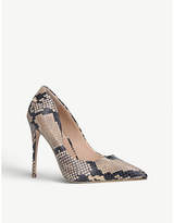 Thumbnail for your product : Steve Madden Daisie snake-print leather courts