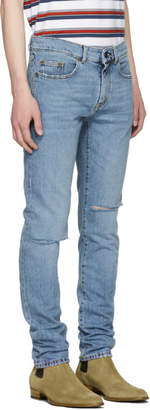 Saint Laurent Blue Skinny Trash Jeans