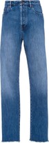 Faded-Effect Straight-Leg Jeans 