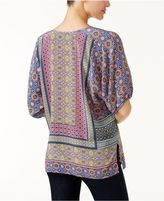 Thumbnail for your product : Trina Turk Silk Printed Peasant Tunic