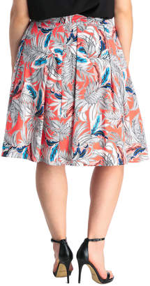 Miami Palm Print Full Skirt