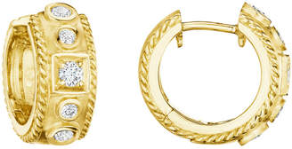 Penny Preville 18K Gold Round & Square Diamond Huggie Earrings