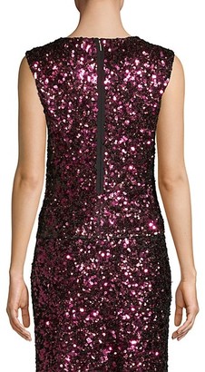 Rebecca Taylor Sequin Stretch Sleeveless Top