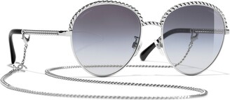 Chanel Oval Sunglasses Ch5414 Dark Red/grey Gradient
