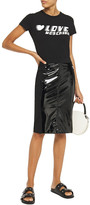 Thumbnail for your product : Love Moschino Vinyl-paneled Ponte Pencil Skirt