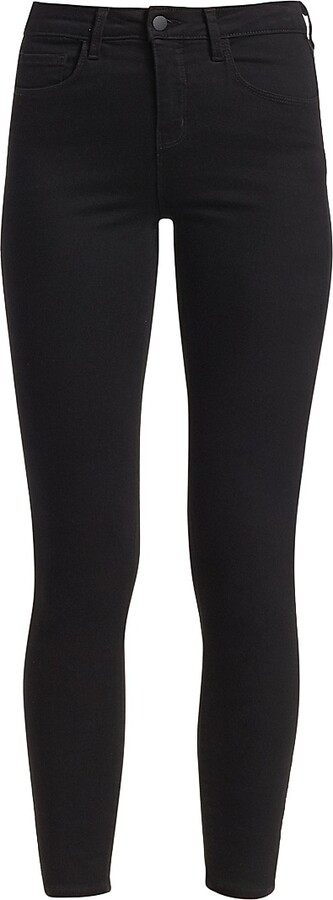L'Agence Women's Margot High-Rise Stretch Skinny Ankle Jeans - Noir - Size 23