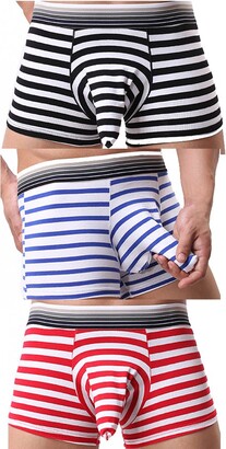 AOQIANG Mens Elephant Sexy Striped Cotton Airplane Pouch Boxer Trunk  Underwear Red - ShopStyle