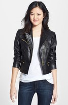 Thumbnail for your product : MICHAEL Michael Kors Lambskin Leather Motorcycle Jacket