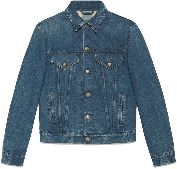 Gucci Denim jacket with embroideries - ShopStyle
