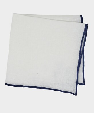 Todd Snyder Italian Tipped Linen Pocket Square in Navy