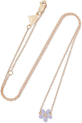 Alison Lou Wildflower 14-karat Gold, Diamond And Enamel Necklace
