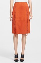 Thumbnail for your product : Tamara Mellon Fringe Detail Suede Pencil Skirt