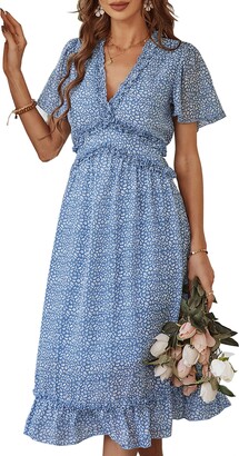 Floral Maxi Dress White And Blue | ShopStyle