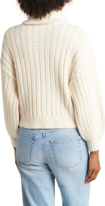 T Tahari Cable Stitch Turtleneck Sweater