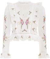 Thumbnail for your product : Zimmermann Allia Cross Stitch Flared Top