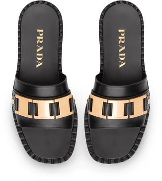 Prada Sawtooth Detail Sandals