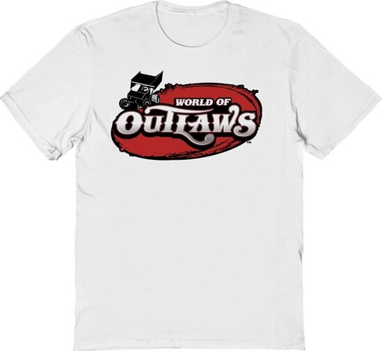 Woo WooMen'sWorldOfOutlawsLogoShortSleeveGraphicCottonT-Shirt-WhiteS