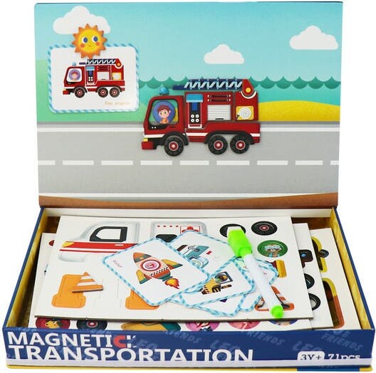 Leo & Friends Transportation Playset, 71-Pieces, Made for Kids 3-Years-Old+