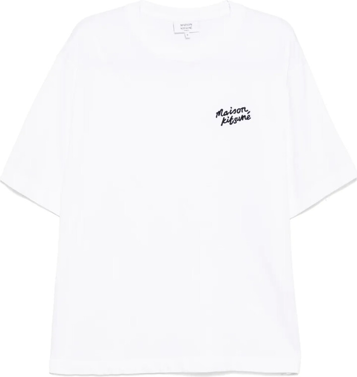 MAISON KITSUNÉ handwriting embroidered T-shirt