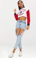 Thumbnail for your product : PrettyLittleThing White Eighties Slogan Crop Sweater