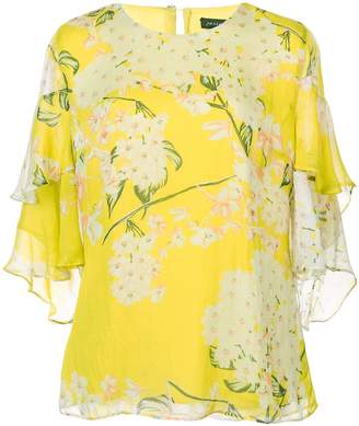 Josie Natori Hokkaido Blossom tiered blouse