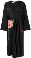 Thumbnail for your product : Valentino Tie-Waist Floral Print Dress
