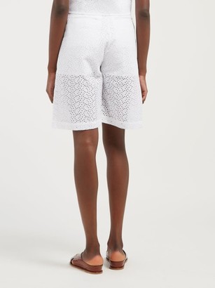 Giuliva Heritage Collection The Stella Broderie-anglaise Linen Shorts - White
