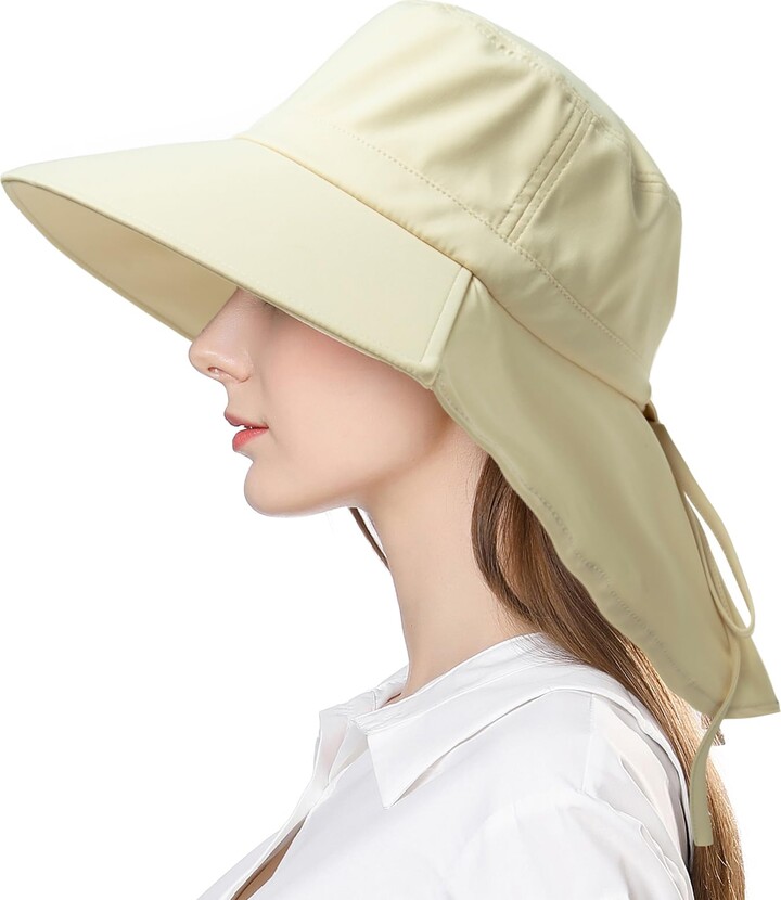TOP-EX Sun Hats Women UV Protection Ladies Sunhats Wide Brim Summer Hats  with Neck Flap Outdoor Gardening Hat Packable - ShopStyle