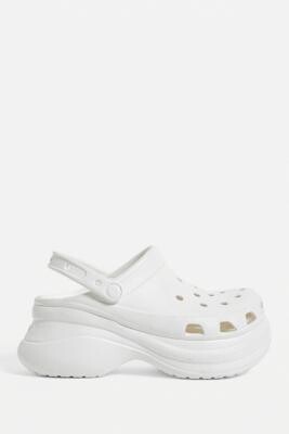 white platform crocs