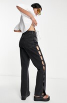 Thumbnail for your product : Topshop Kort High Waist Keyhole Straight Leg Jeans