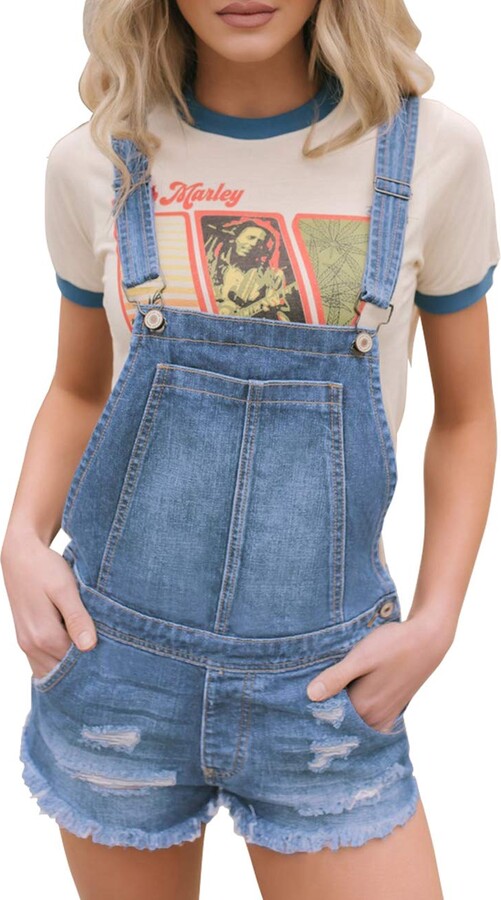 womens bib overall shorts