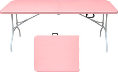 EvoNet 6Ft Portable Folding Table - High Load Bearing Plastic Table Foldable For Camping Picnics Parties Indoor&Outdoor Use