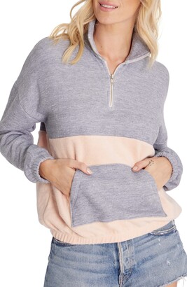 Wildfox Couture Lea Colorblock Half Zip Sweatshirt