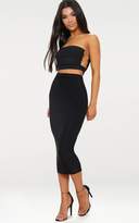 Thumbnail for your product : PrettyLittleThing Black Chain Detail Bandeau Crop Top