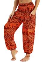 Thumbnail for your product : GLUDEAR Women's Boho Pants Hippie Clothes Yoga Outfits Peacock Design Fits Red
