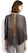 Thumbnail for your product : Halston Printed Cold-Shoulder Top