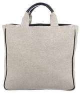 Thumbnail for your product : Lambertson Truex Leather-Trimmed Woven Tote