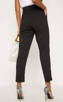 Thumbnail for your product : PrettyLittleThing Black Super High Waisted Belted Tapered Trouser
