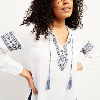 Roots Rimby Embroidered Peasant Top