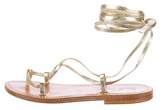 Thumbnail for your product : K Jacques St Tropez Metallic Leather Sandals