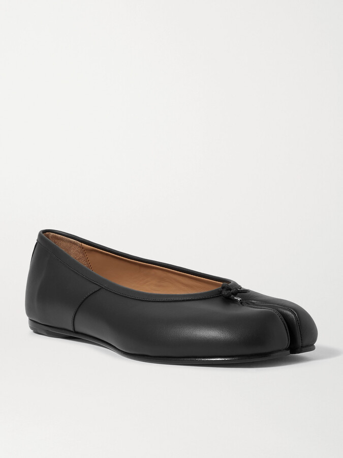 Maison Margiela Tabi Split-toe Leather Ballet Flats - Black