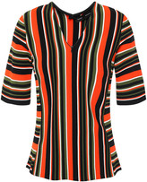Thumbnail for your product : Proenza Schouler Zip-detailed Striped Intarsia-knit Top