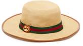 Thumbnail for your product : Gucci Gg Web Stripe Cotton Canvas Fedora Hat - Mens - Beige