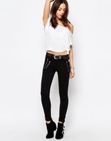 Thumbnail for your product : Only Double Zip Skinny Pants