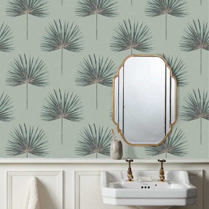Dunelm Palm Mineral Wallpaper Grey/Green ShopStyle Decor