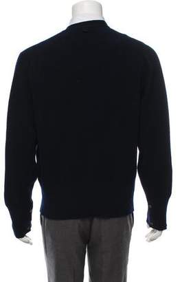 Black Fleece V-Neck Cashmere Cardigan