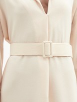 Thumbnail for your product : MARTA FERRI Belted Wool-crepe Dress - Cream