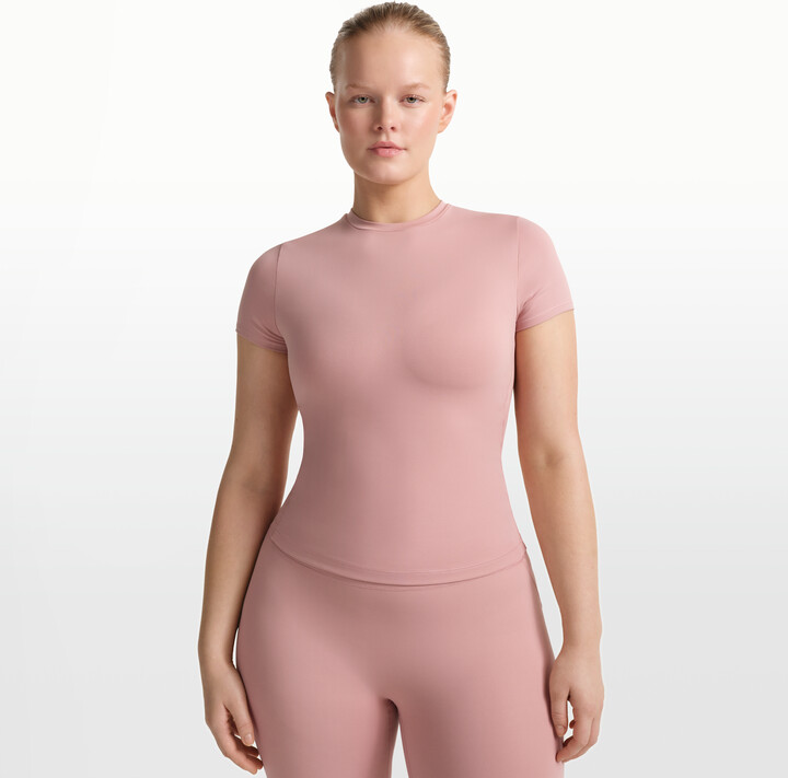 Nike SKIMS Matte Women's Padded Baby T-Shirt in Pink | SSSSL9487W-HIM