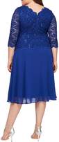 Thumbnail for your product : Alex Evenings Plus Size Mock 2-Piece Lace Tea Length Dress