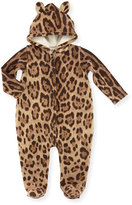 Thumbnail for your product : Dolce & Gabbana Hooded Leopard-Print Footie Pajamas, Brown, Size 3-24 Months